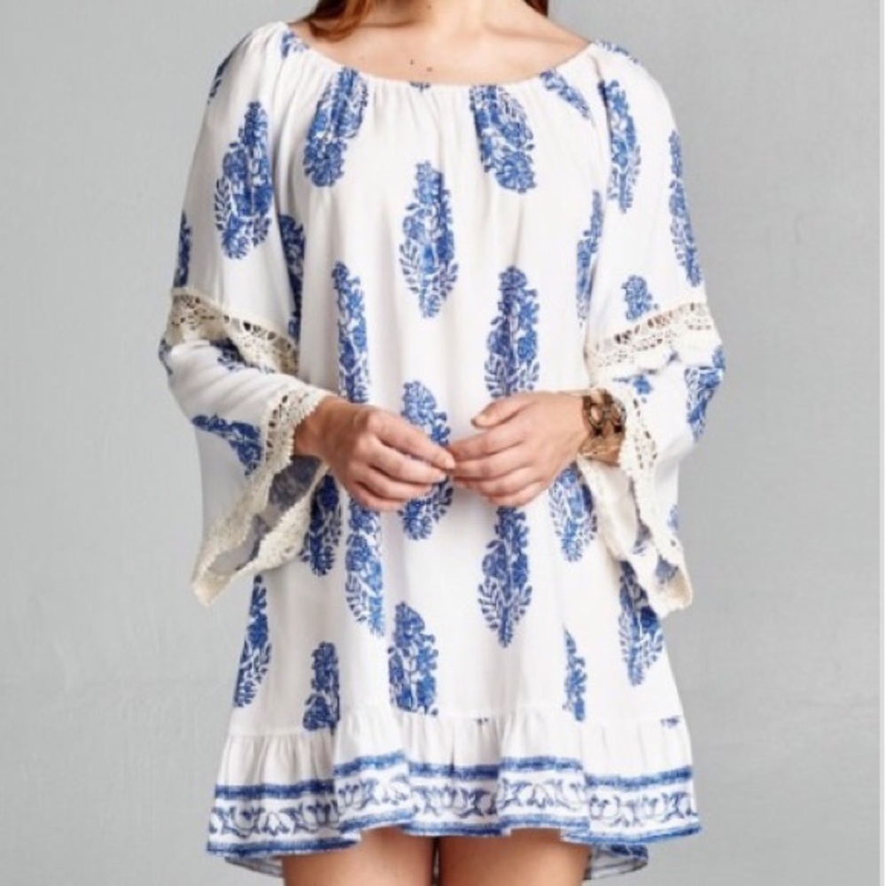 Jodifl Royal Blue and White Tunic/Dress